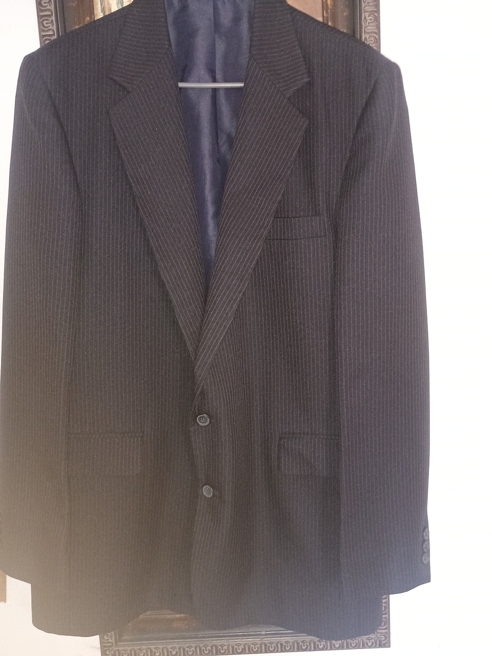 Haggar Men's Black Pinstripe Suit Blazer